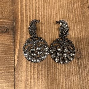Anthropologie Peacock Designed Drop Earrings